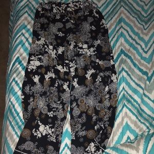 Floral Pattern Flare Pants
